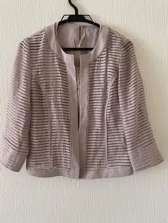 ノアージュ　noa-ge アンサンブル　麻混　ノーカラージャケット　9号