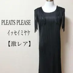 【激レア】 イッセイミヤケ プリーツプリーズ ロングワンピース 黒 昭和レトロ