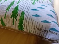 ☆両面one day white☆ロゴ入り♪パイピングクッションカバーー♪
