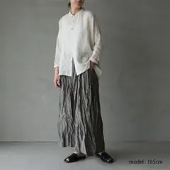本日出品終了Vlas Blomme / Linen Stripe カーブパンツ