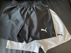 サッカー PUMA ハーフパンツ 黒 白 セット