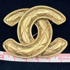 CHANEL シャネル ココマーク マトラッセ ブローチ デカココ ゴールド