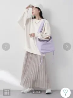 アースミュージックアンドエコロジー すきな丈シフォンプリーツスカート
