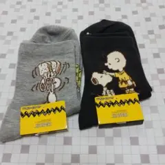 【新品】10　スヌーピー　総柄ソックス　2点セット