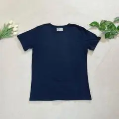 1186 Lee コットンTシャツ Uネック ネイビー 半袖 春夏 綿100