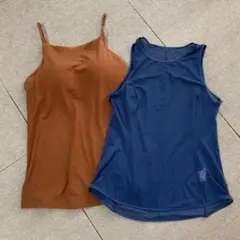 UNIQLO✖️マメクロゴウチ　ブラウン・ネイビー タンクトップ 2枚セット