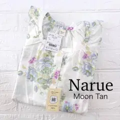 【新品】ナルエー ムーンタン ローズワンピース 7分袖［M～L］ホワイト 白 花