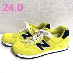 NEW BALANCE 574 イエロー×ネイビー 24.0 ニューバランス