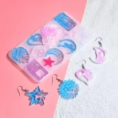匿名配送♡シリコンモールド☆モンステラ・猫・肉球・月・星・カセットテープ・ゲーム
