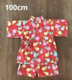 100cm 甚平 あさがお柄 赤