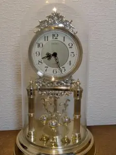 【SEIKO】レトロ装飾的なガラスドーム付き置時計