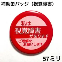 補助缶バッジ【視覚障害】57ミリ