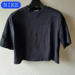 0816 NIKE クロップトップTシャツ、ブラック サイズS