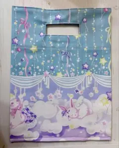 【ハンドメイド】エコバッグ　ダイカットハンドルタイプ(うさぎ/グリーン)