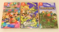スプラトゥーン3 マリオカート8 デラックス マインクラフト ソフト3点セット