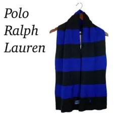 ポロラルフローレン Polo Ralph Lauren ボーダーマフラー黒青
