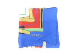 美品 セリーヌ スカーフ 正規品 大判 シルク100% 総柄 90 イタリア製