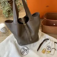 HERMES エルメス ピコタンロックMM エトゥープ ゴールド金具 トリヨン