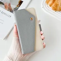 Xperia 10 VI ケース 手帳型 ショルダー ブルーグレー