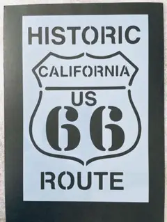 ステンシルシート　ROUTE 66 A4サイズ