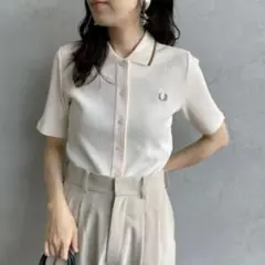 FRED PERRY ティップライン ボタンスルーリブポロシャツ