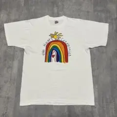 90s USA製 ヴィンテージ　Tシャツ　虹　企業　レインボー　ハート