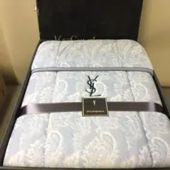 YSL イヴサンローラン　キルケット　タオルケット ライトブルー