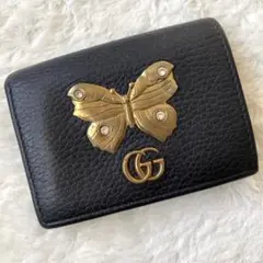 ✨希少✨GUCCI グッチ GGマーモント 二つ折り財布 バタフライ ロゴ金具