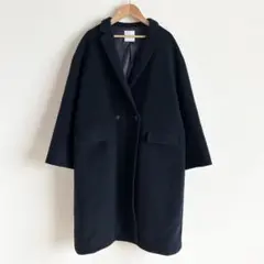 美品✨北欧暮らしの道具店　3WAYアレンジ襟のかろやかチェスターコート　ネイビー 美品】3WAYアレンジ襟のかろやかチェスターコート 北欧暮らしの