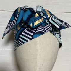 【27】ハンドメイド アフリカ布のワイヤー入りターバン