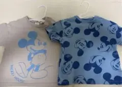 H&M ミッキーTシャツ 12M 80cm2枚セット グレーブルー