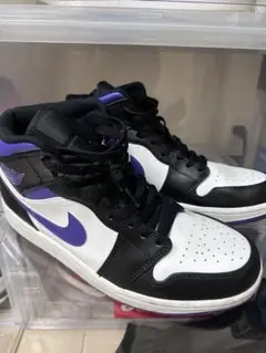Nike Air Jordan 1 ホワイト/ブラック/パープル