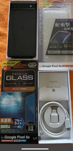 ⚫︎美品　pixel6a ケース保護フィルム付　チャコール　黒　128GB