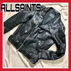 匿名配送無料 ALL SAINTS 羊革 ダブル レザー ライダース Lサイズ