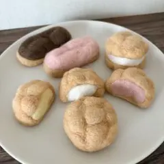 羊毛フェルト　シュークリームとエクレアセット