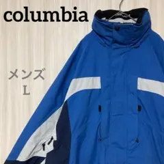 コロンビア ジップアップ マウンテンパーカー 裏地フリース マルチカラー 青 L