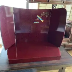 木製ワインレッド折りたたみ屏風