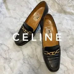 【匿名配送】celine セリーヌ 金具 ローファー パンプス 黒 ※ワケアリ