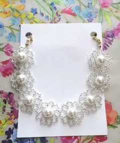 ネックレス 花 ハンドメイド アクセサリー ワンピース スカート ドレス 小物