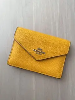 COACH イエロー レザー カードケース　パスケース　コインケース　小銭入れ