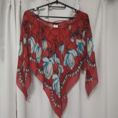 中古　ANNA SUI シルク　ポンチョ　スカーフ　絹　アナ・スイ
