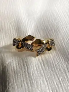 ニナリッチ Nina Ricci イヤリング リボン ラインストーン ビンテージ