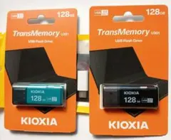 匿名配送／キオクシアＵＳＢメモリ高速１２８ＧＢ青黒＋Lightning変換アダプ