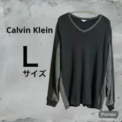 Calvin Klein 長袖Tシャツ L ブラック/グレー