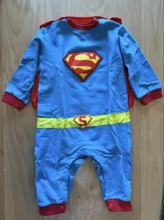 ハロウィン　スーパーマン　ロンパース（マント付き）
