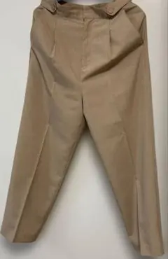 ベージュ ワイドパンツ ウエストゴム