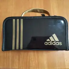 adidas 裁縫箱 黒/金 ストライプデザイン