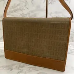 ヴィンテージ FENDI フェンディ ズッカ柄 本革切替 ショルダーバッグ