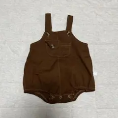 美品　70cm ベビーロンパース　サロペット　ダルマオール　茶色　ブラウン