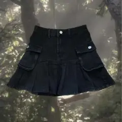 ブラック デニム ミニスカート y2k フェアリーグランジ ダークコケット